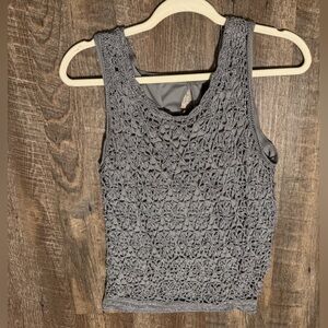 Camille La Vie Silver Crochet Bodysuit